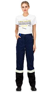 Брюки женские рабочие летние для ИТР "Виват" NEW сине-черно-васильковые